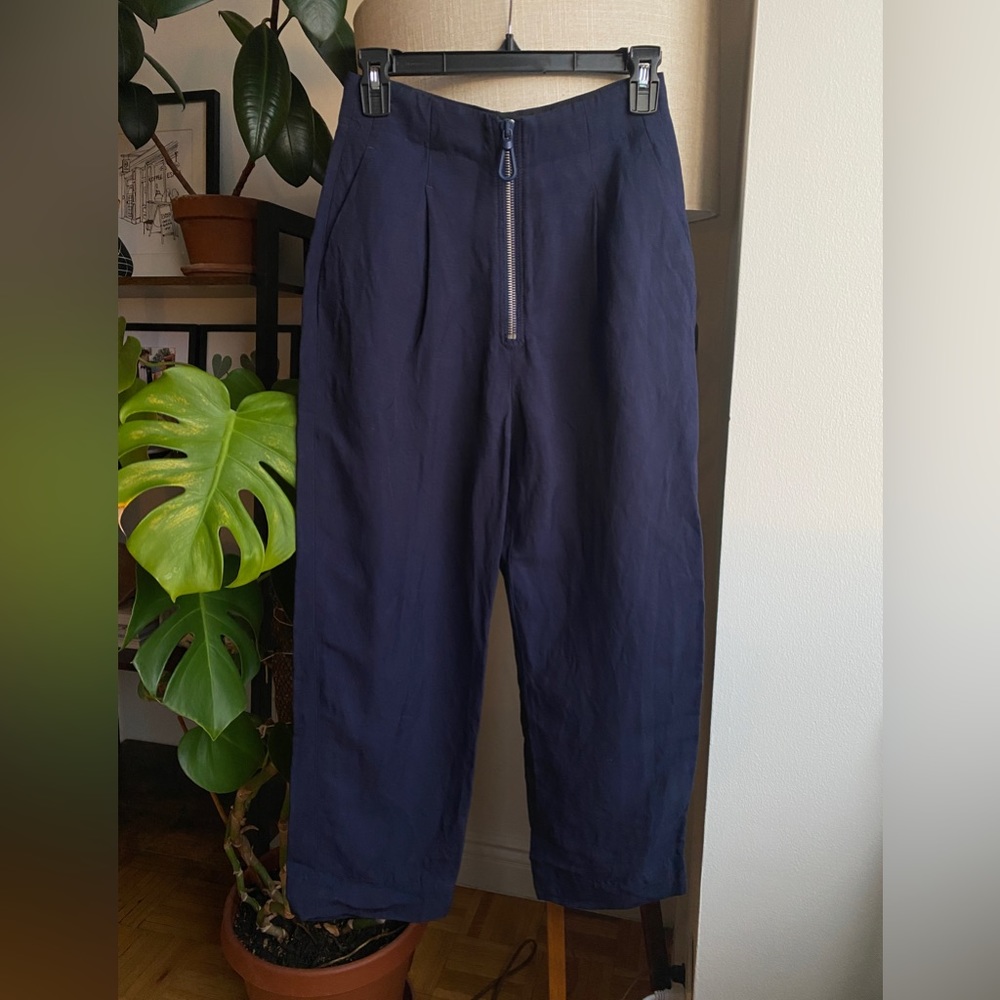 SANDRO zip front cropped pant